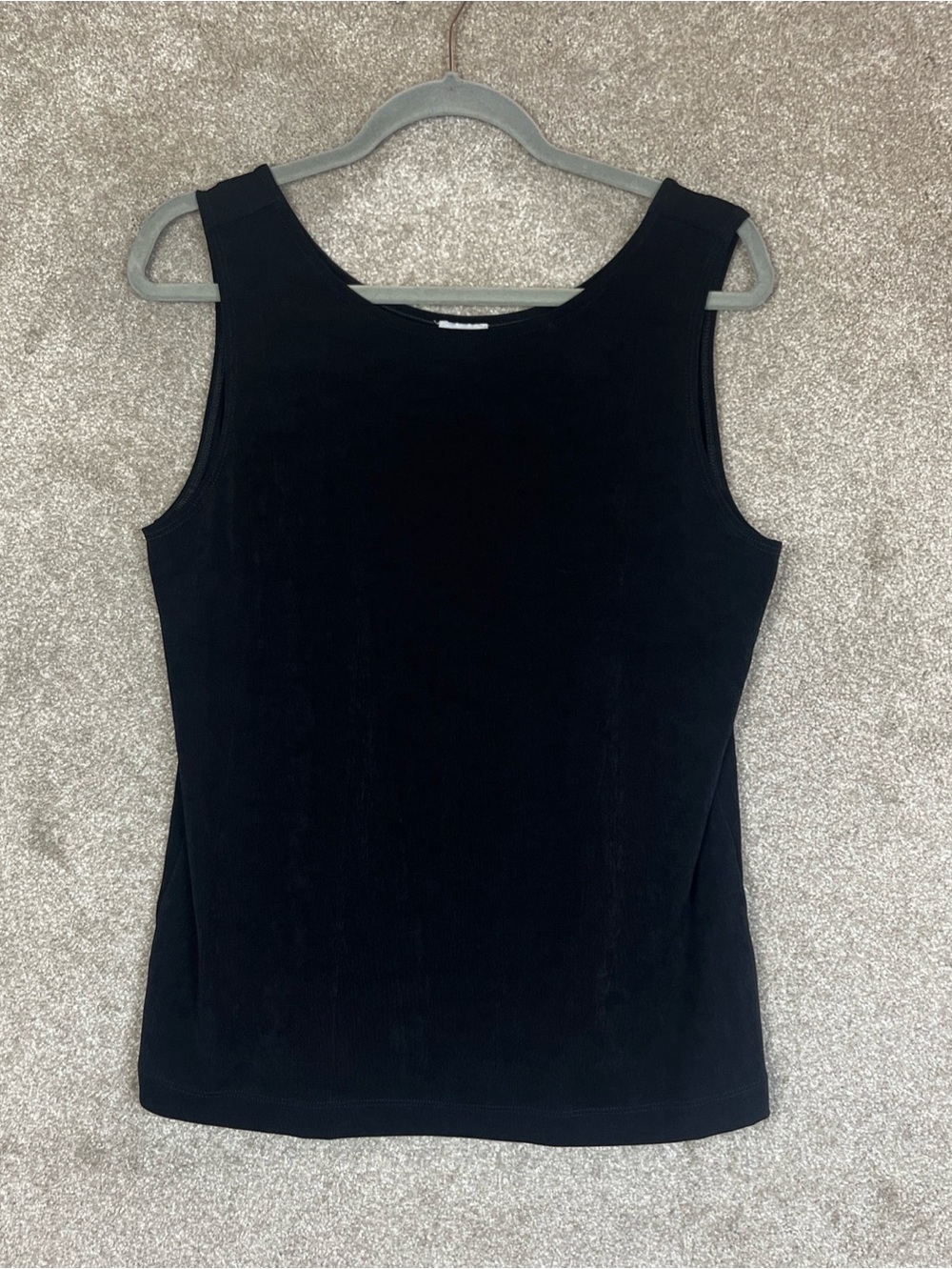 Chico's Travelers Tank Top Womens 2 Black Pullover Stretch Slinky- 5227